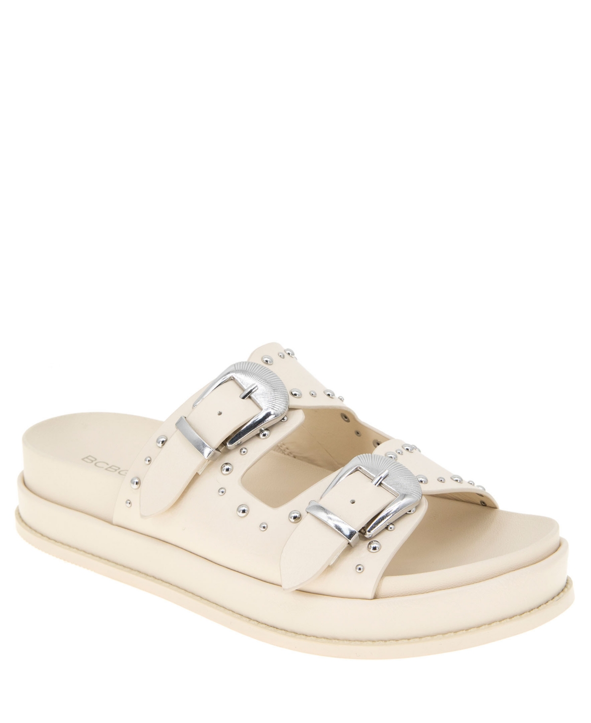 Women's Barah Chunky Footbed Double Buckle Slip-On Sandals - Bianca