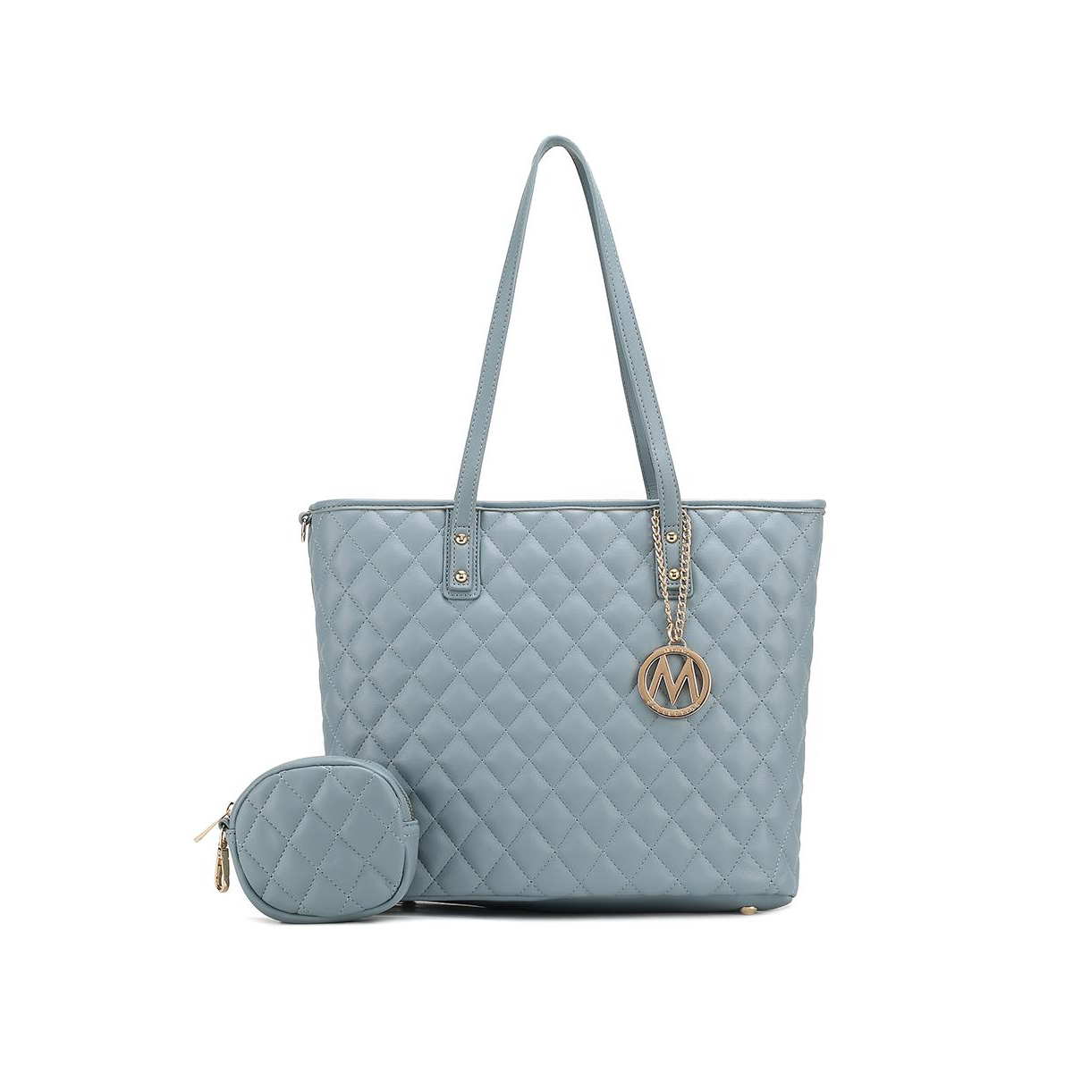 Tansy Quilted Women's Tote Bag with Pouch by Mia K - Blue