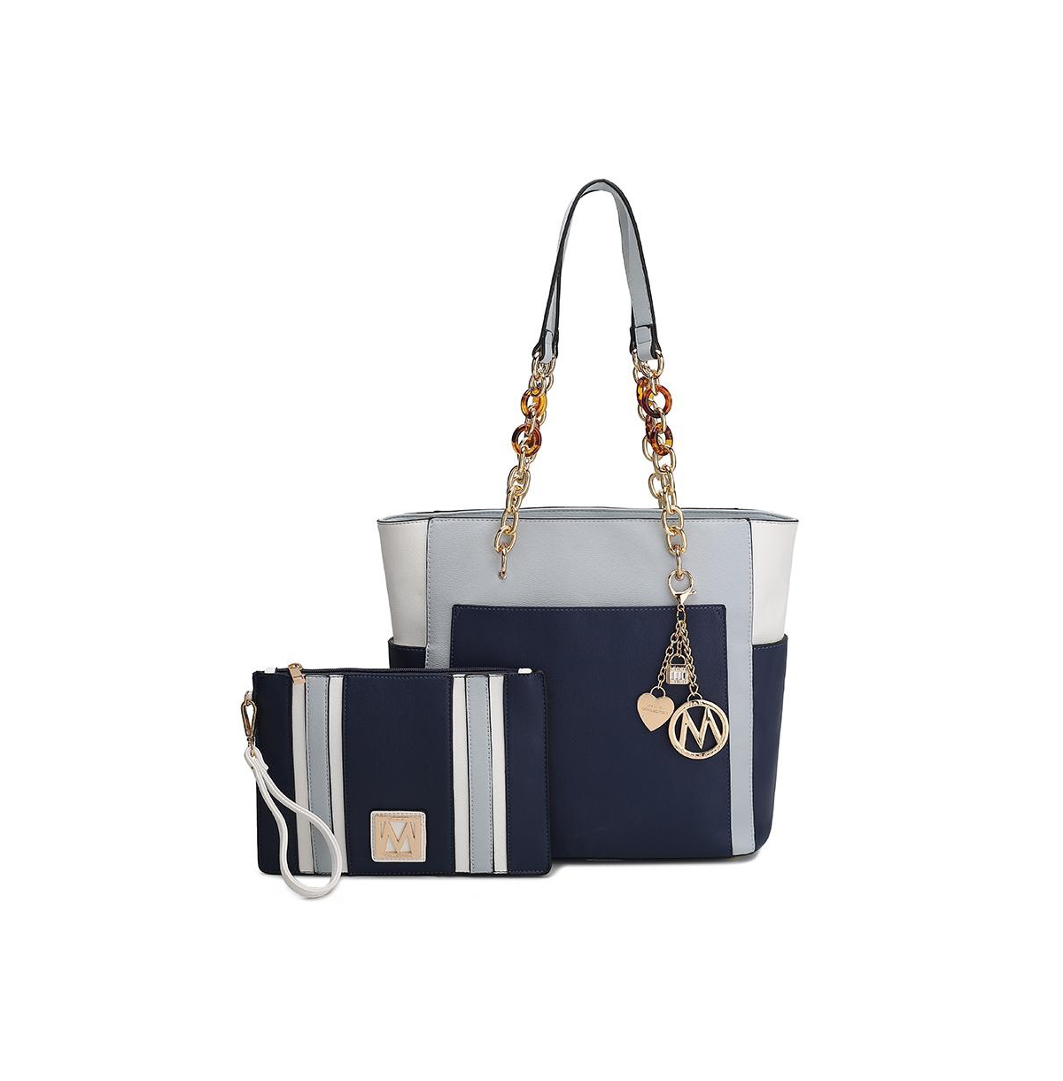 Mkf Collection Rochelle Color Block Tote Bag with Wristlet by Mia K