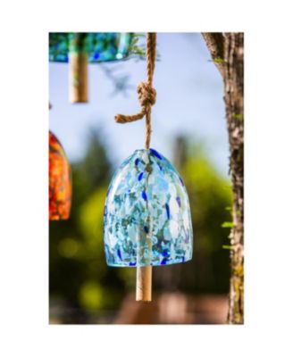 Art Glass Speckle Light Blue Bell Chime