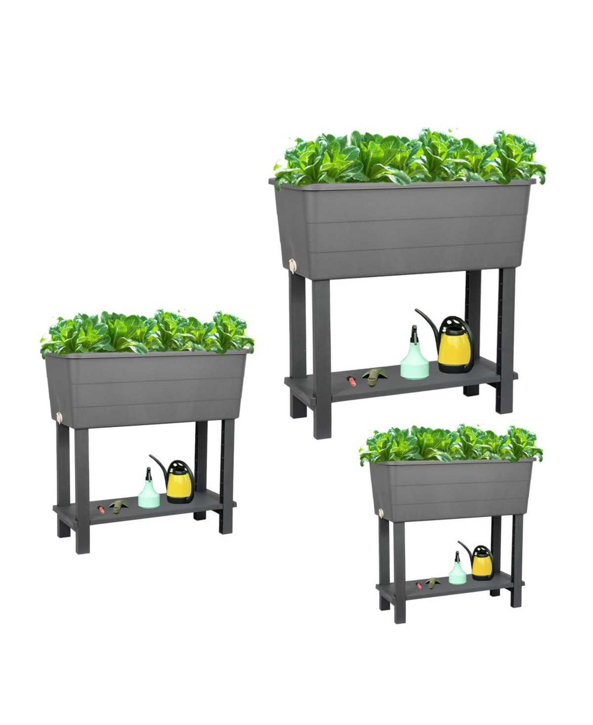Malysha Outdoor Elevated Planter (Set of 3) See More by Winston Porter - Brown