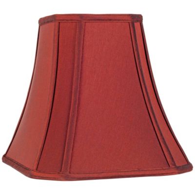 Crimson Red Cut-Corner Medium Lamp Shade 8" Wide and 6" Deep at Top x 14" Wide and 11" Deep at Bottom x 11" High (Spider) Replacement