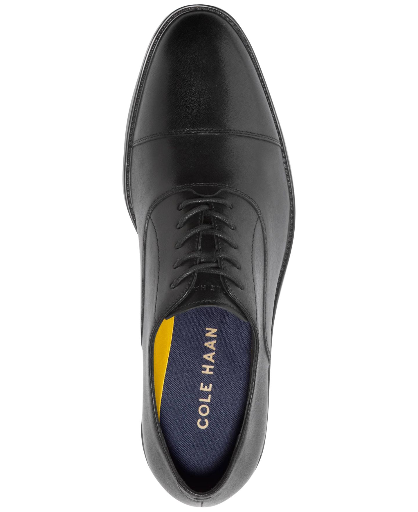Мужские туфли Cole Haan Hawthorne Lace-Up Cap-Toe Oxford Dress Shoes, цвет: Чёрный — фото 5