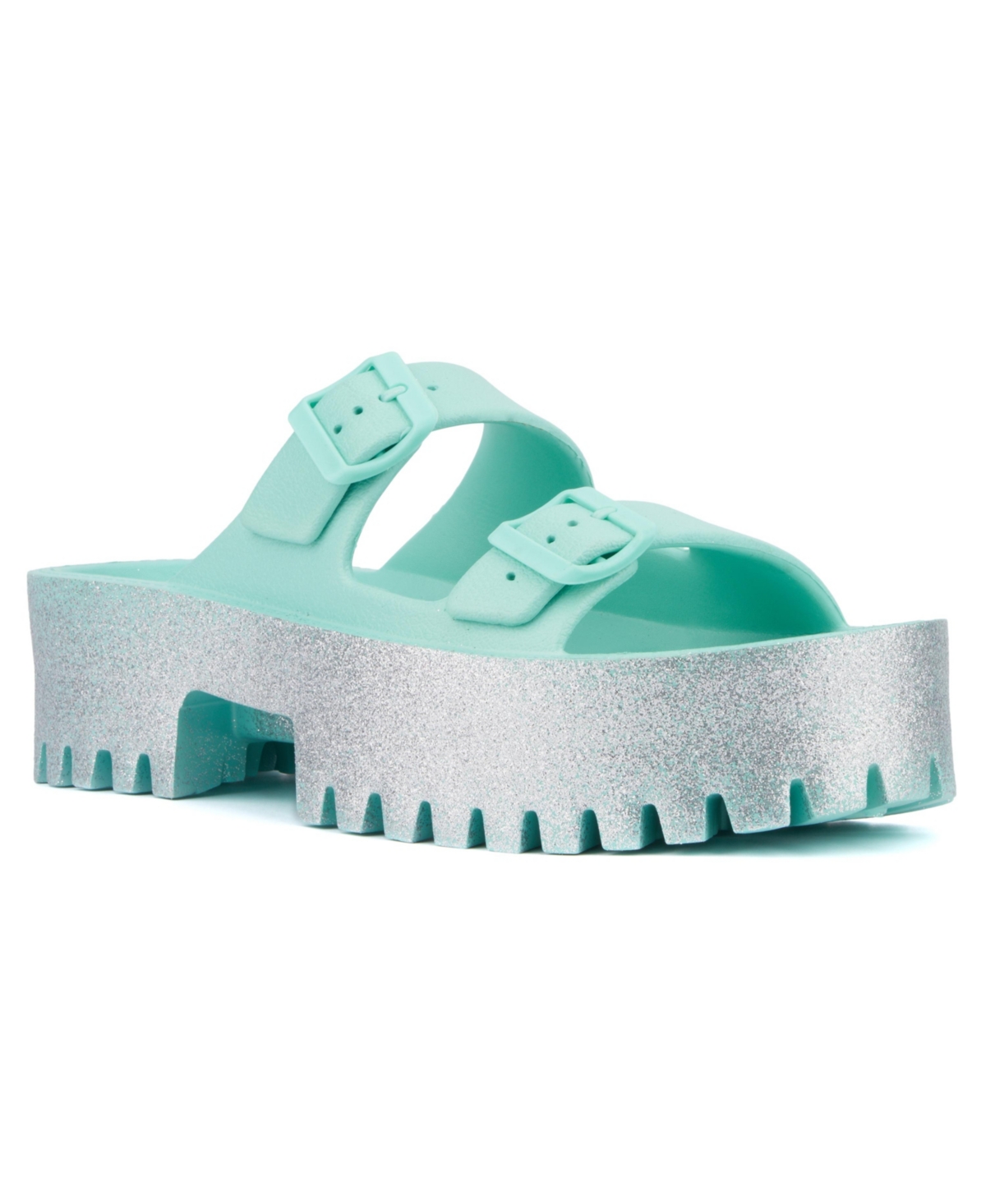 Women's Sparkles Slide Sandal - Turquoise