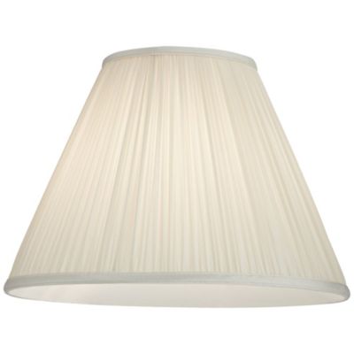 Beige Mushroom Pleated Medium Empire Lamp Shade 7" Top x 16" Bottom x 12" Slant x 11.25" High (Spider) Replacement with Harp and Finial