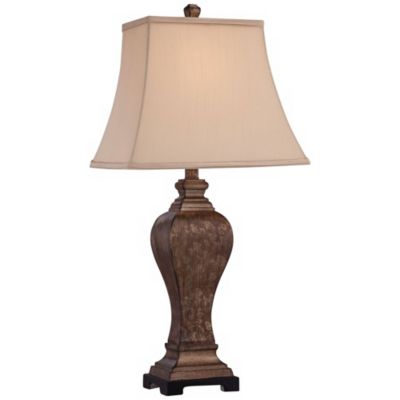 Edgar 29" Tall Curved Urn Traditional End Table Lamp Brown Bronze Finish Single Living Room Bedroom Bedside