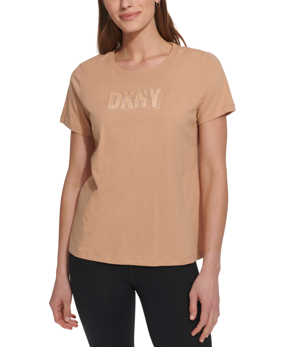 Dkny Sport Women's Cotton Embellished-Logo T-Shirt