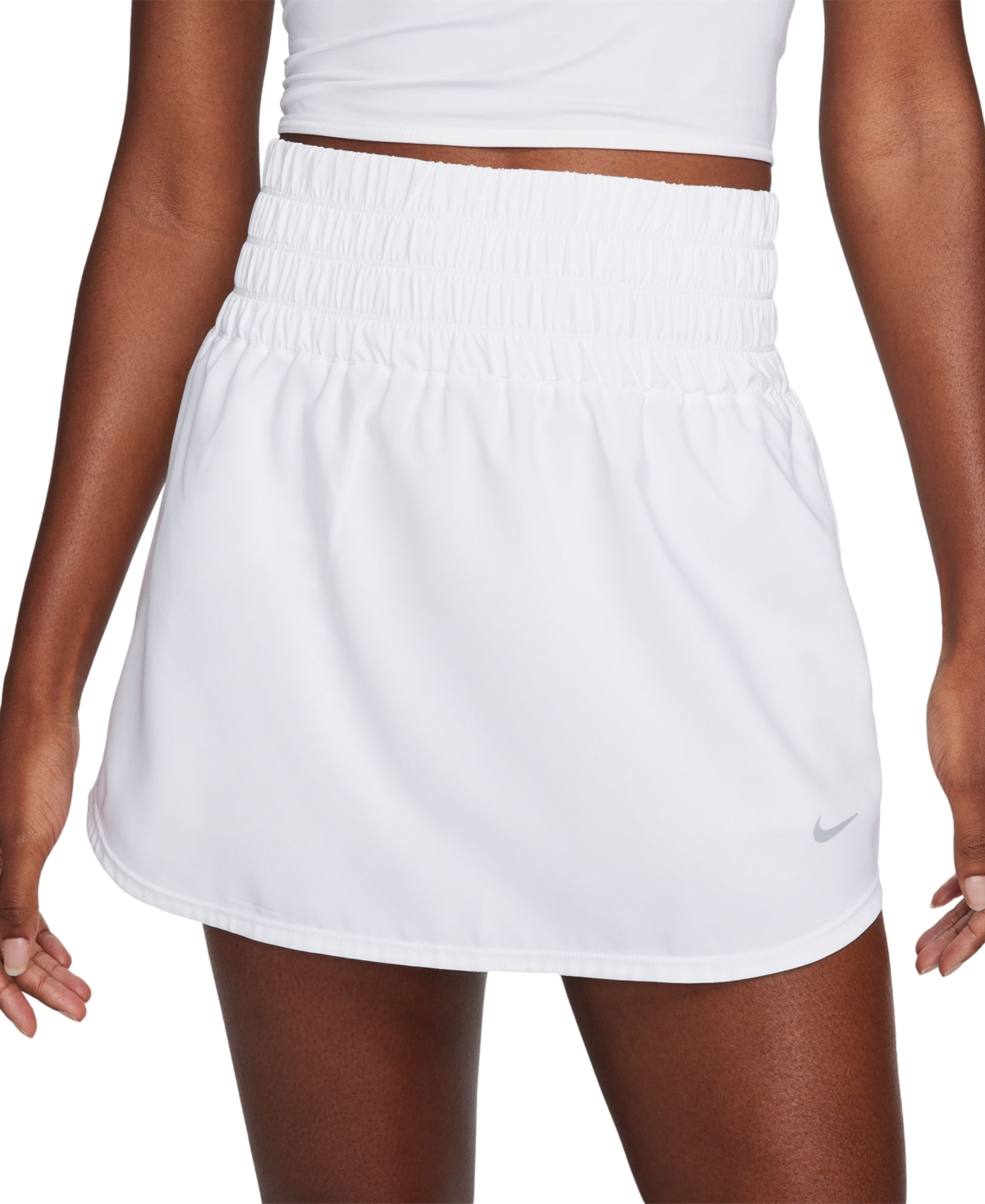 Nike One Women's Dri-fit Ultra High-waist Pull-on Skort In White,black