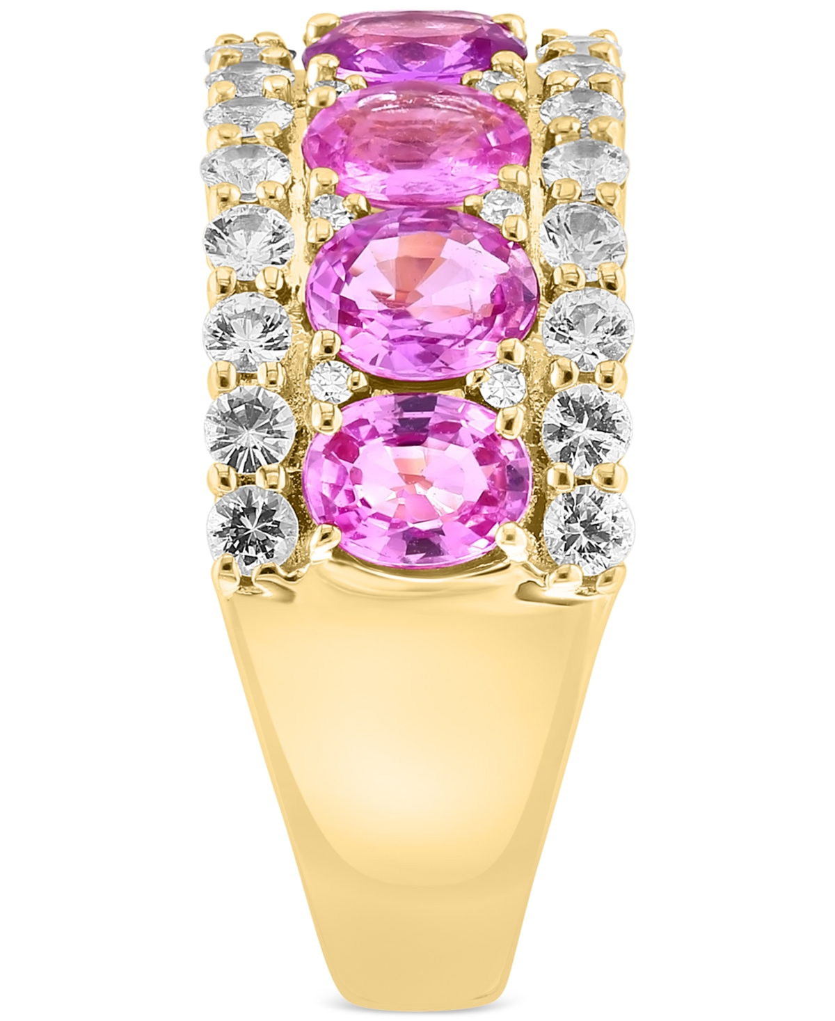 Effy Collection Effy Blue & White Sapphire Ring (3-1/2 Ct. T.w.) & Diamond (1/20 Ct. T.w.) In 14k White Gold. (also  In Gold