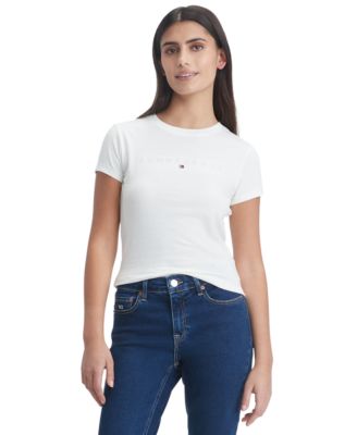 Tommy Jeans - Women's Cotton Slim-Fit Tonal-Logo T-Shirt