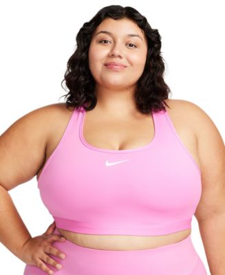 Nike Dri-FIT Swoosh Women's Medium-Support Padded Sports Bra Plus Size  Pink/W