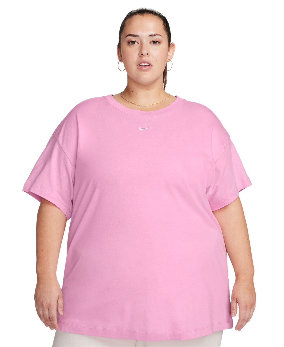 Nike Plus Size Active Sportswear Essential Women's Logo T-shirt In Pink