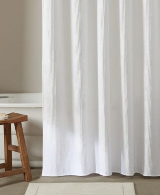 Waffle Solid Textured Shower Curtain, 70" x 72"
