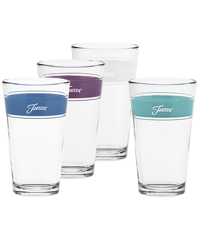 Fiesta Coastal Frame 16 Ounce Tapered Cooler Glass, Set of 4 Macy's
