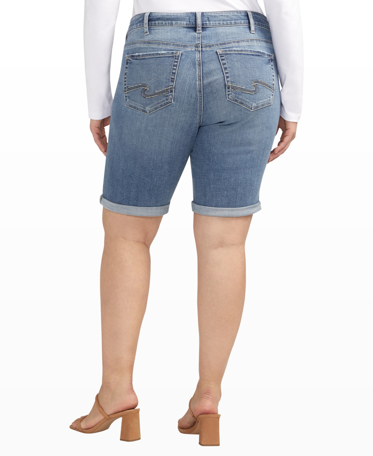 Silver Jeans Co. Plus Size Elyse Mid Rise Comfort Fit Bermuda