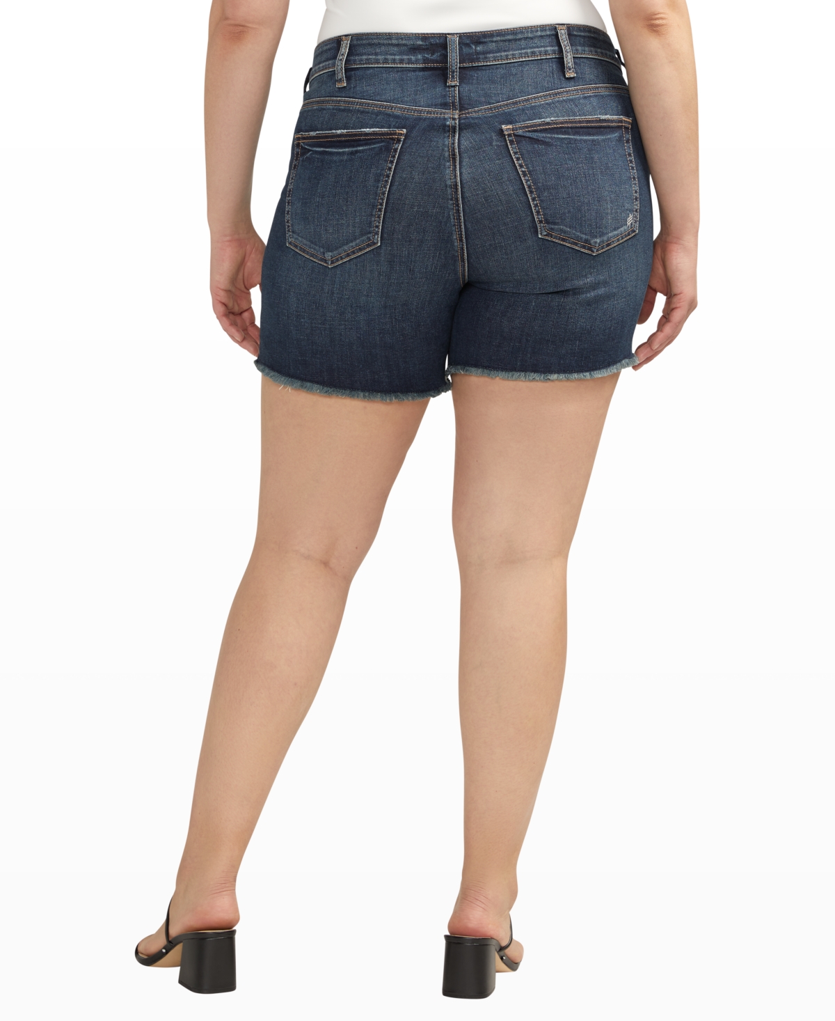 Shop Silver Jeans Co. Plus Size Suki Luxe Stretch Mid Rise Curvy Fit Short In Indigo