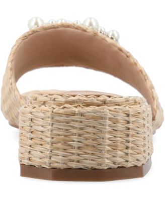 Women's Justina Ornamented Raffia Slide Sandals
