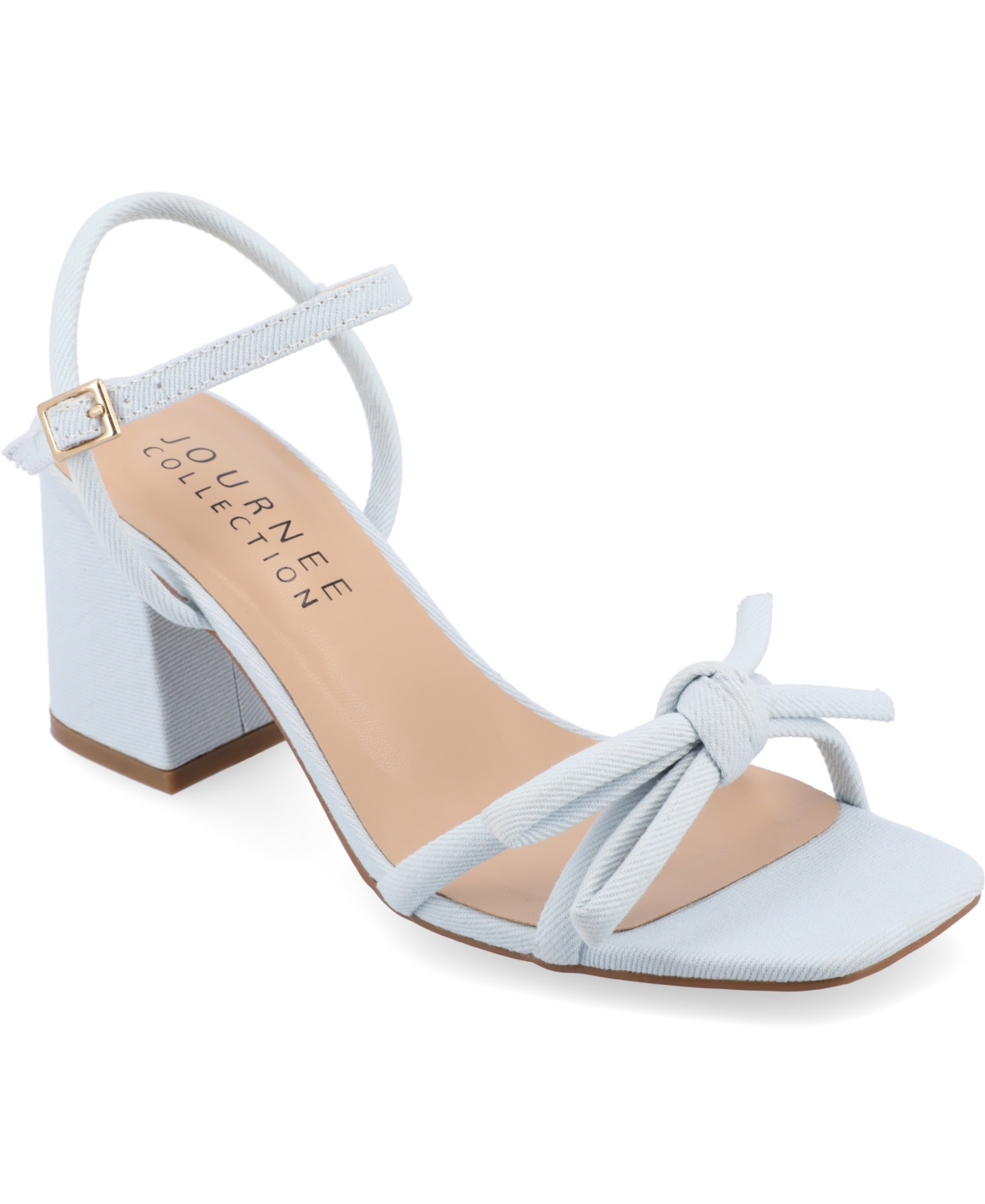 JOURNEE COLLECTION WOMEN'S MERYL BOW BLOCK HEEL DRESS SANDALS 