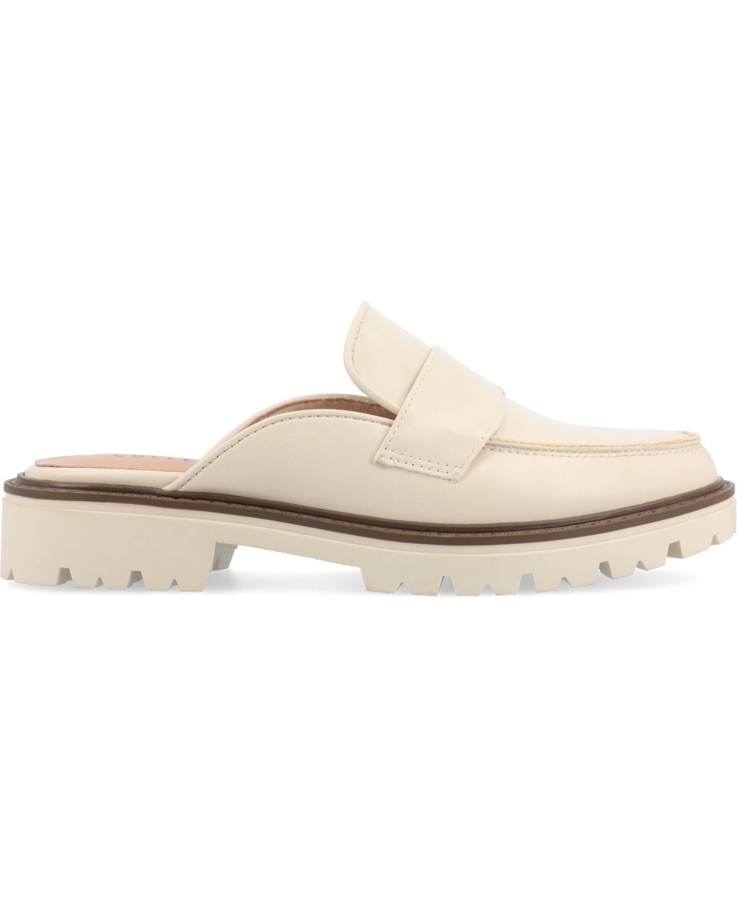 Женские сабо Journee Collection Miycah Lug Sole Slip On Mules, цвет: Бежевый — фото 2