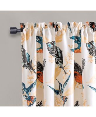 Bird Breeze Light Filtering Window Curtain Panels