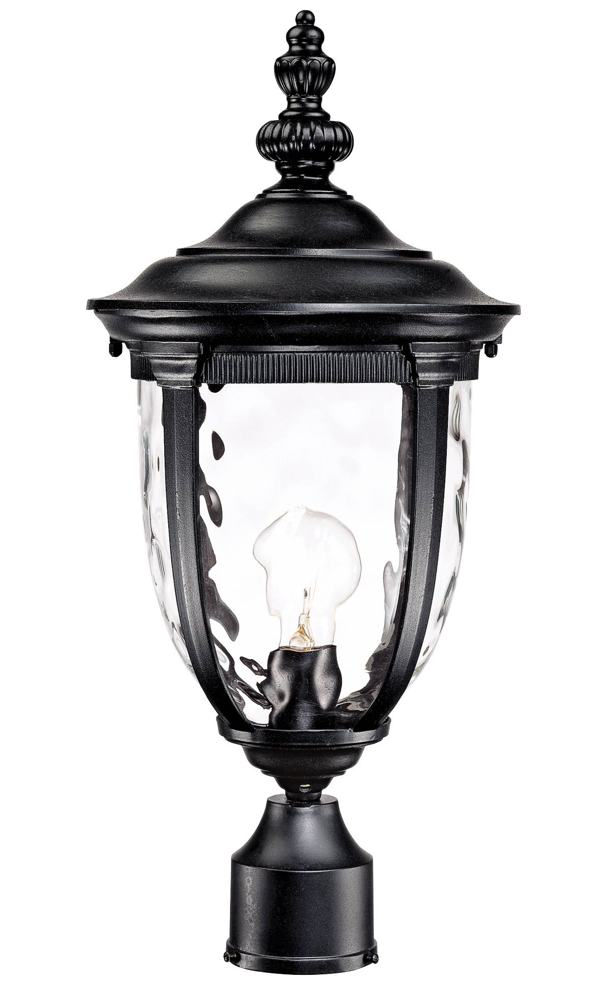 Bellagio 21 1/4" High Country Traditional Outdoor Post Light Fixture Pole Porch House Exterior Lantern Weatherproof Texturized Black Finish Metal Clea