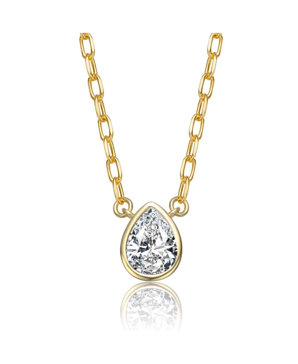 Chic Clear Pear-Shaped Ascher Stud Necklace - Gold