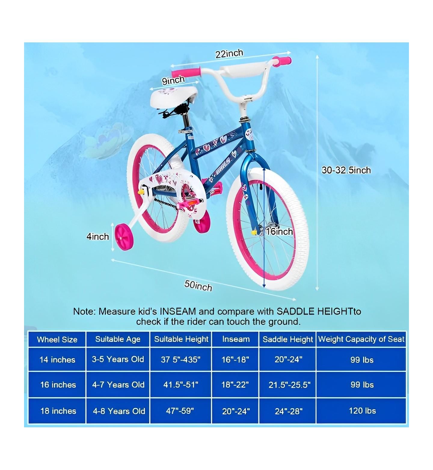 Детская игрушка SUGIFT 18-inch Kids Bike Bicycle for Girls Ages 4-8 Years Child — фото 5