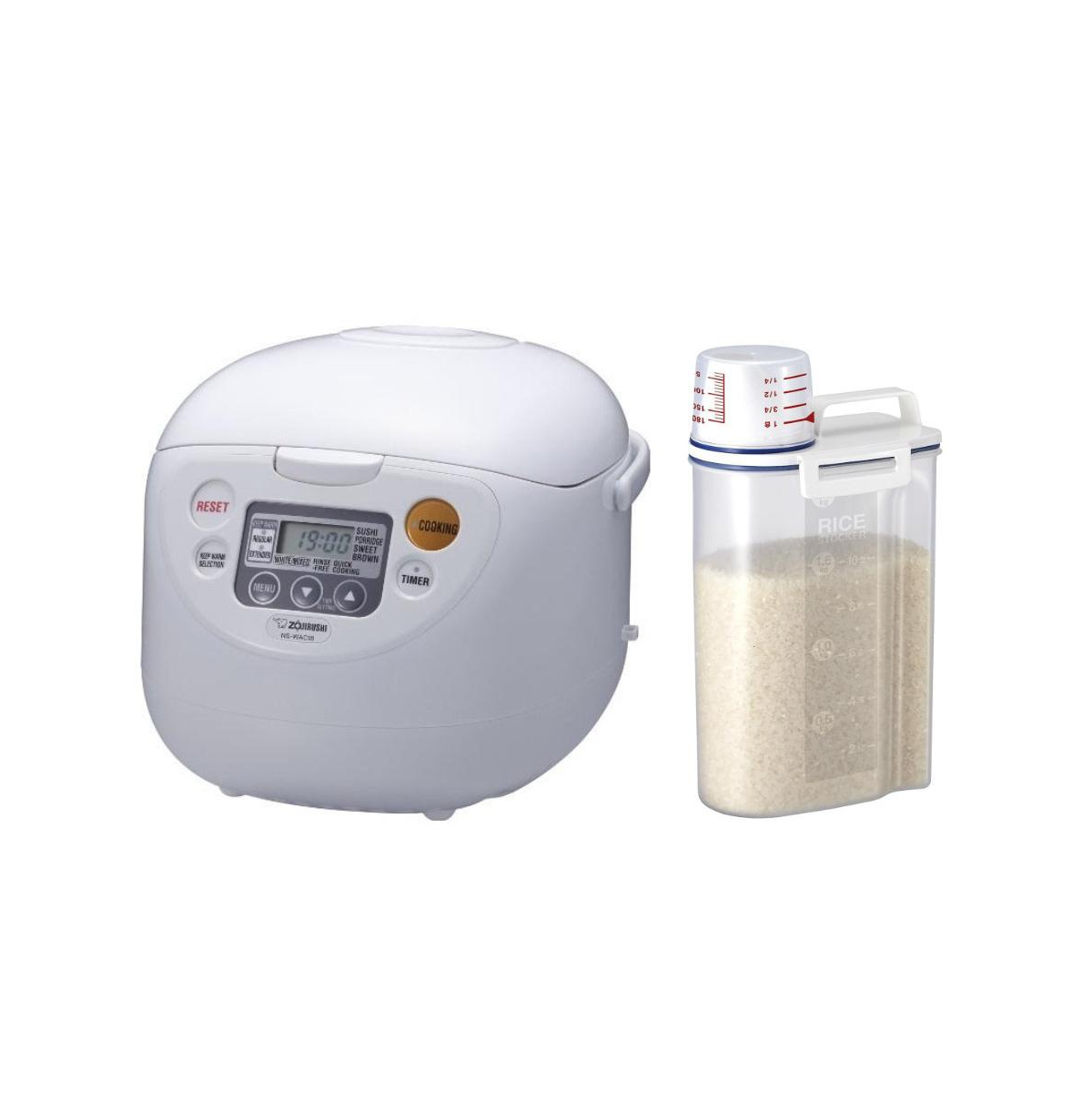 Micom Rice Cooker and Warmer (10-Cup) with Rice Container Bin - Assorted Pre-Pack