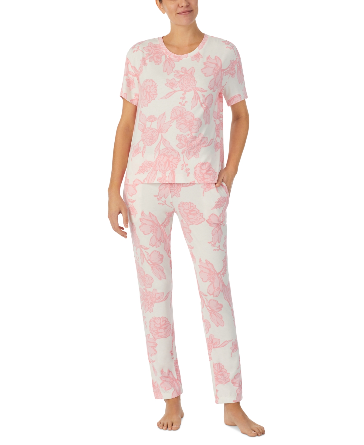 Shop Sanctuary Women's 2-pc. Printed Jogger Pajamas Set In Pink Floral