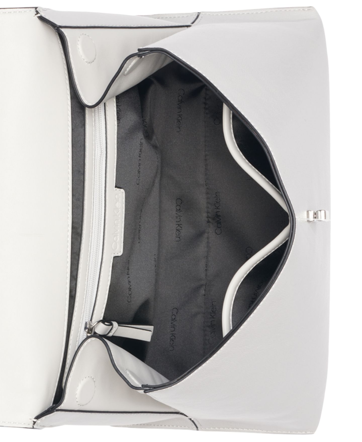 Женская сумка Calvin Klein Becky Turnlock Convertible Satchel, цвет: Серый — фото 2