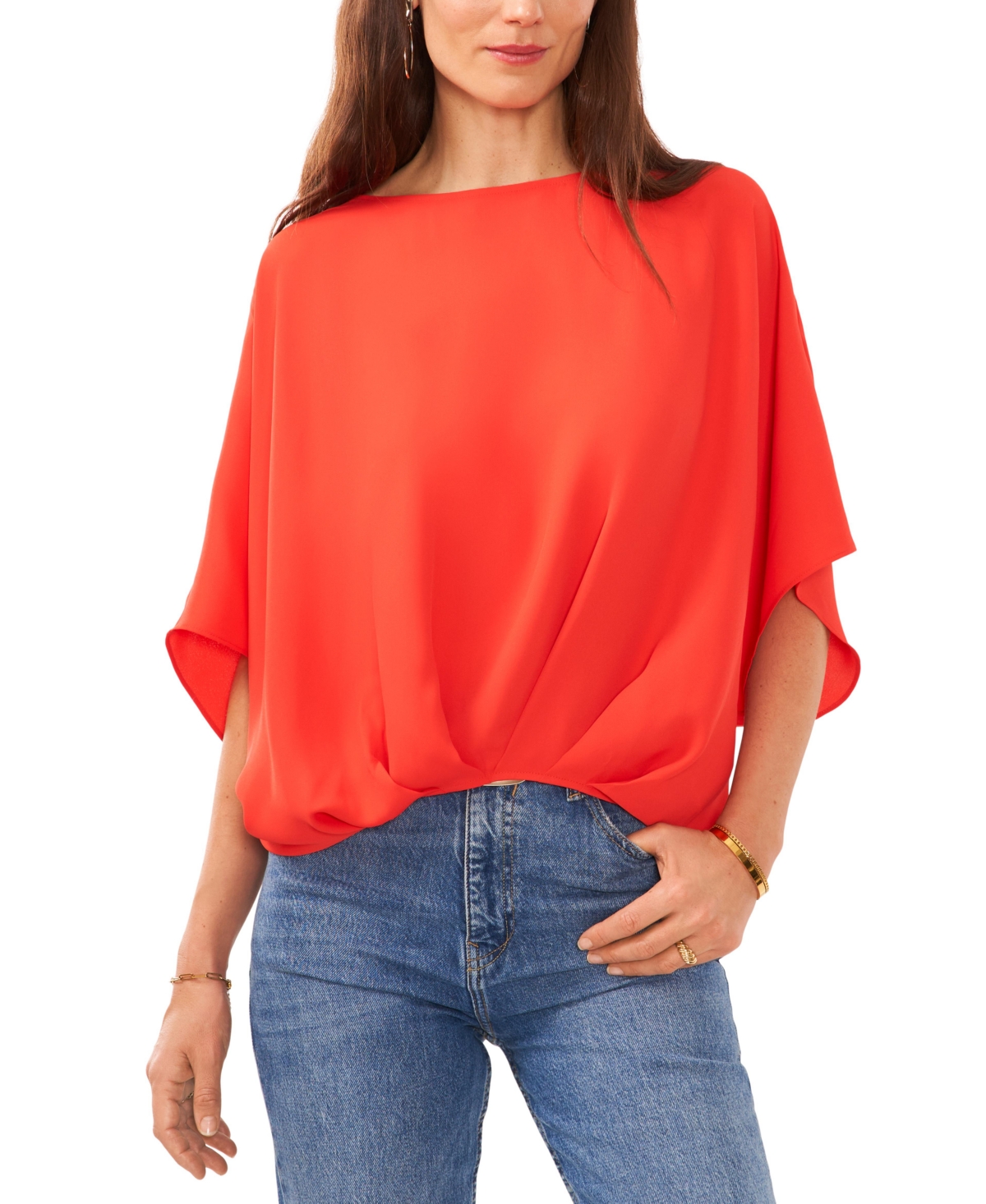 Vince Camuto Women's Batwing Sleeve Top In Tulip Red