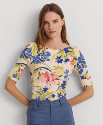 Lauren Ralph Lauren - Petite Printed Boatneck Tee