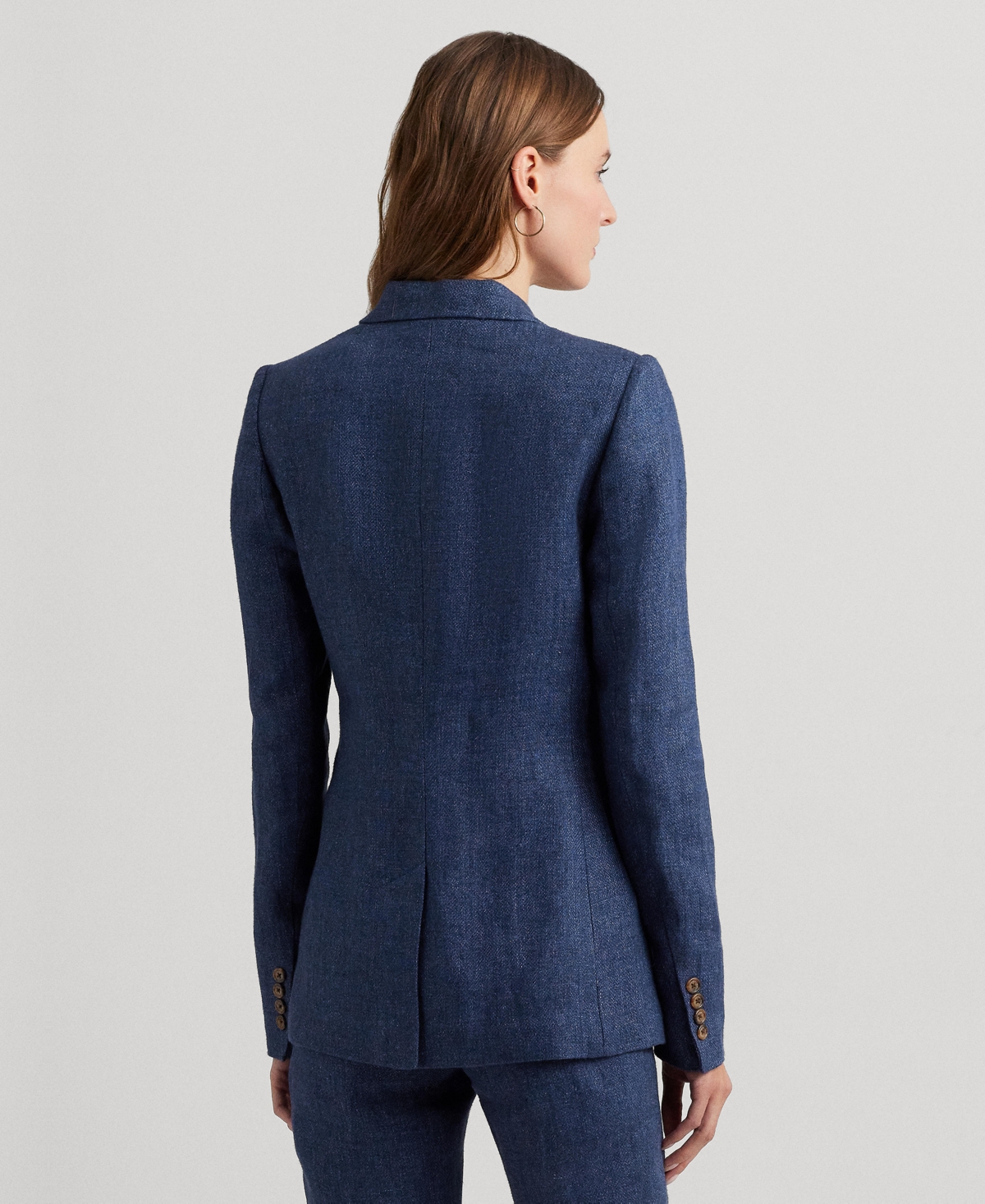 Shop Lauren Ralph Lauren Women's Tailored One-button Blazer In Delave Blue