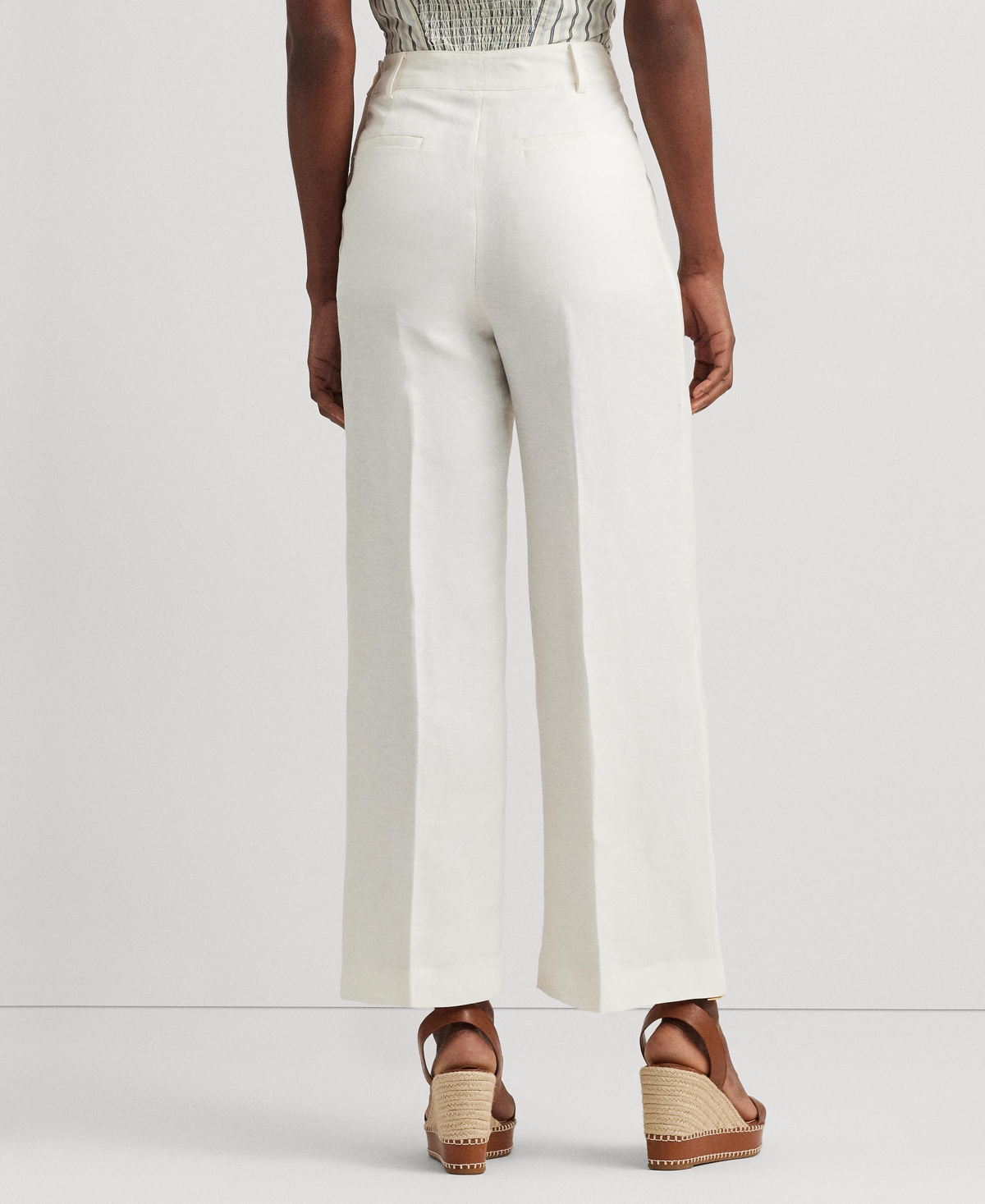 Shop Lauren Ralph Lauren Women's Cropped Wide-leg Pants In White