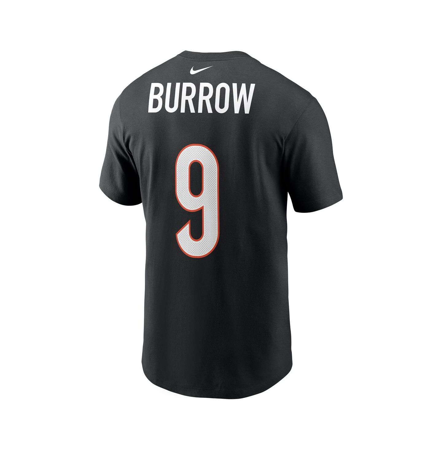 Мужская футболка Nike Joe Burrow Black Cincinnati Bengals Player Name & Number — фото 3
