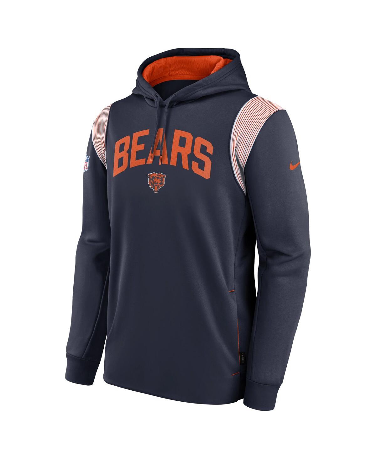 Men's NikeChicago Bears Sideline Athletic Stack Performance Pullover Hoodie - Navy