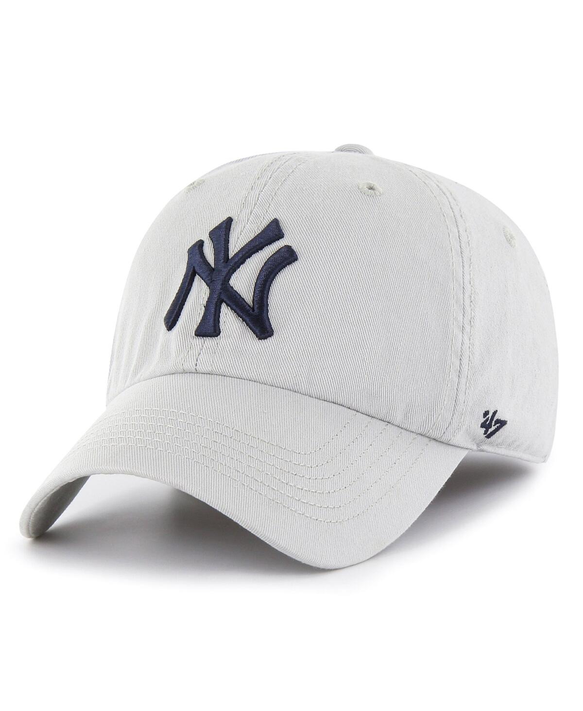 Men's '47 Brand Gray New York Yankees Franchise Logo Fitted Hat - Gray