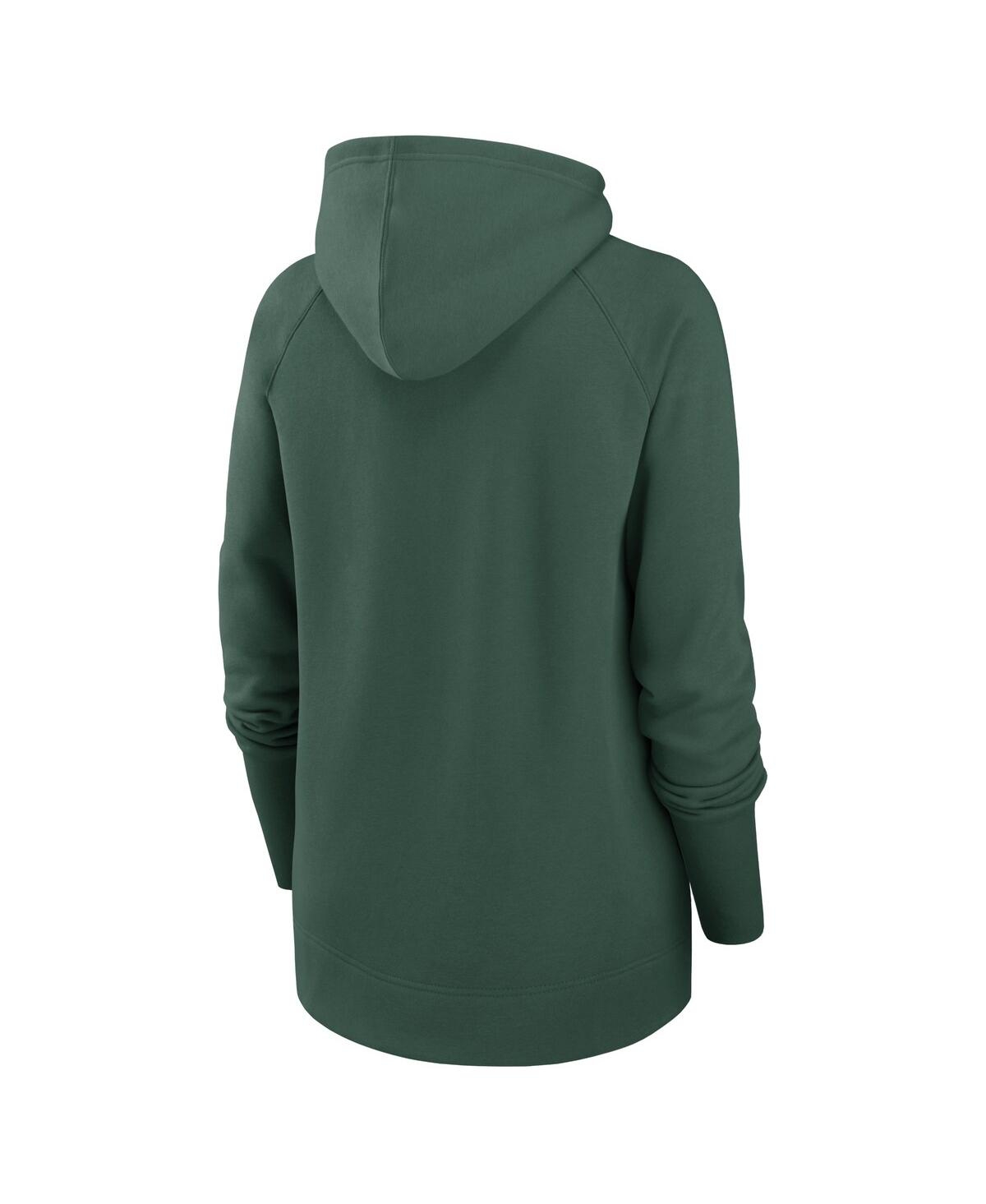 Women's NikeGreen Bay Packers Asymmetrical Raglan Full-Zip Hoodie - Green