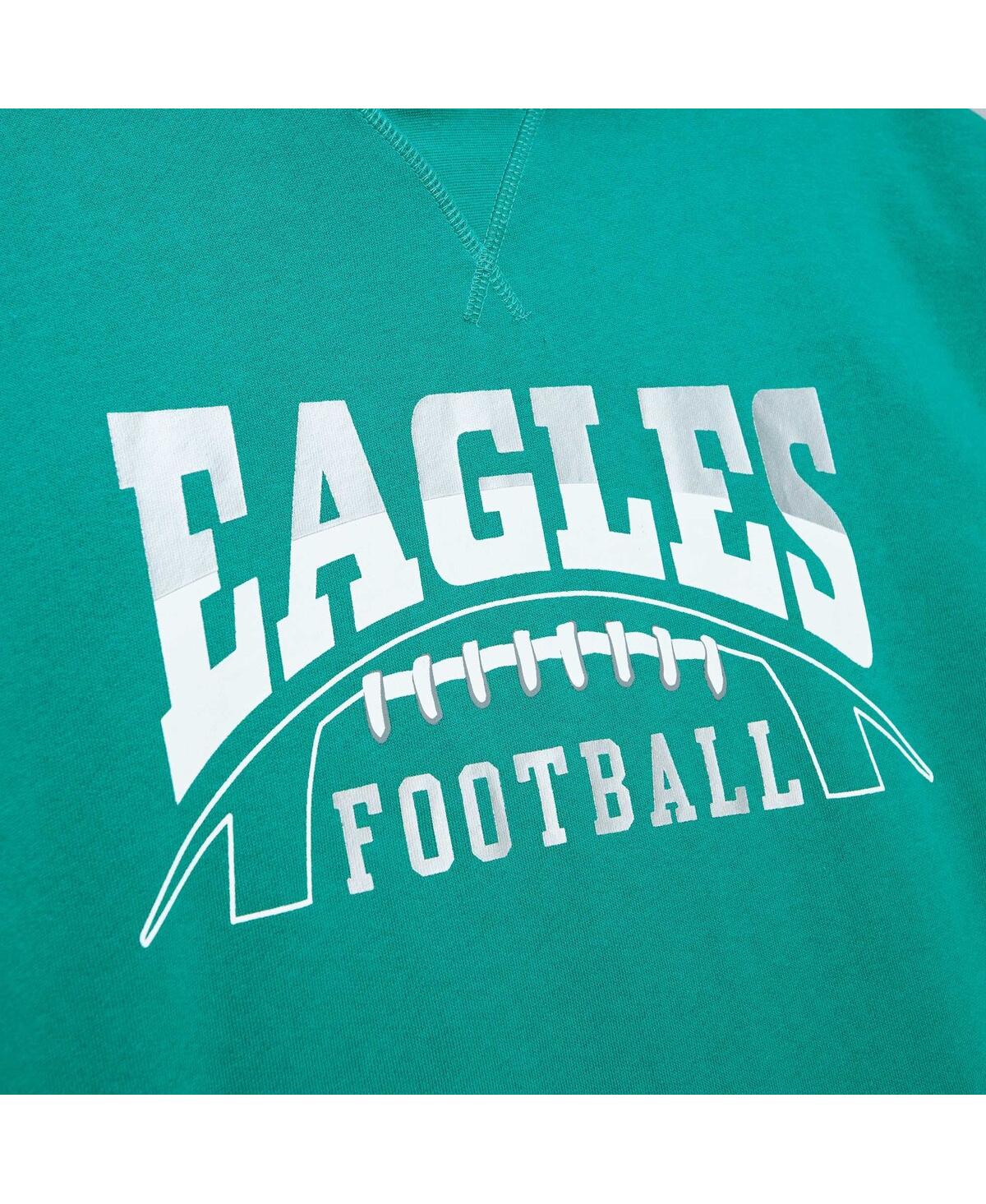 Men's Mitchell & NessPhiladelphia Eagles Pre-Game Short Sleeve Pullover Hoodie - Kelly Green