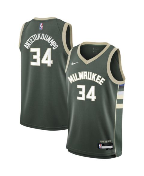 Детская джерси Nike Giannis Antetokounmpo Milwaukee Bucks Swingman Icon, Hunter Green