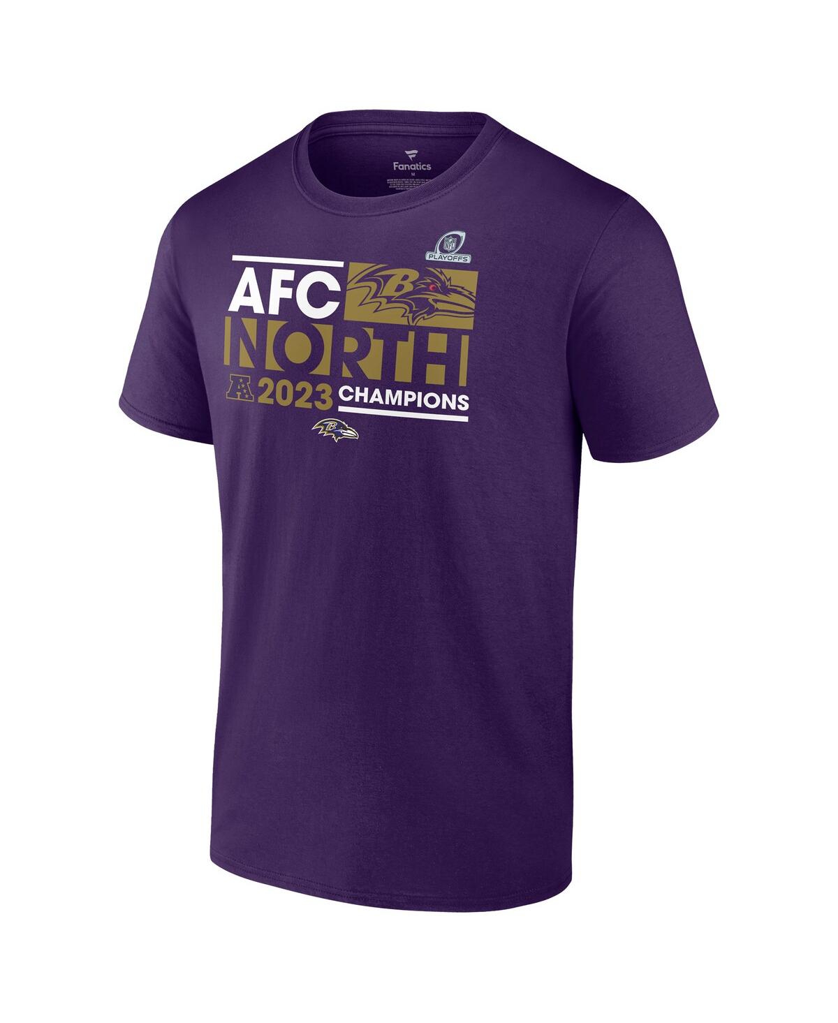 Men's FanaticsBaltimore Ravens 2023 Afc North Division Champions Conquer T-shirt - Purple
