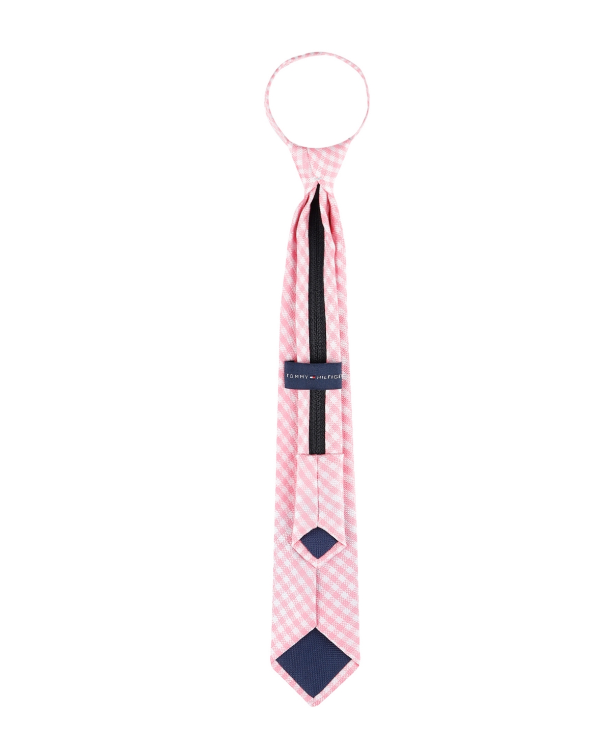 Tommy Hilfiger Boys Gingham Check Pre-Tied Zipper Tie