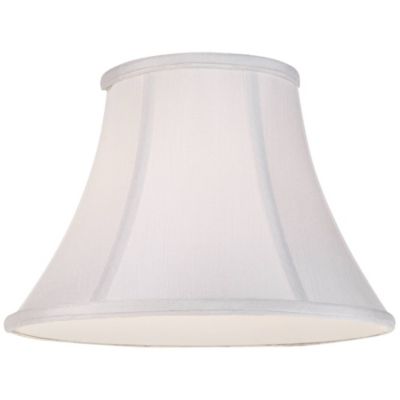 Imperial Shade White Small Bell Lamp Shade 6" Top x 12" Bottom x 9" Slant x 8.5" High (Spider) Replacement with Harp and Finial