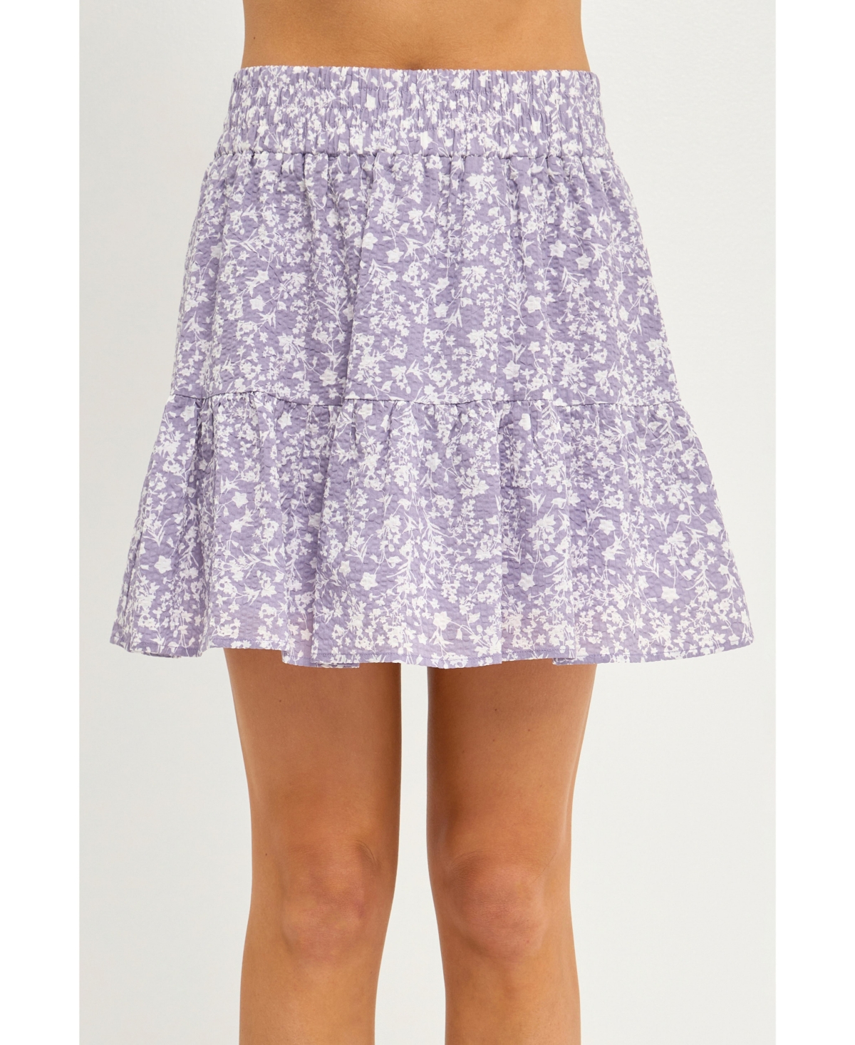 Women's Single Tiered Mini Skirt - Lavender