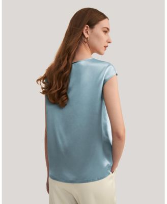 Women's Basic Cap Sleeves Silk Tee
