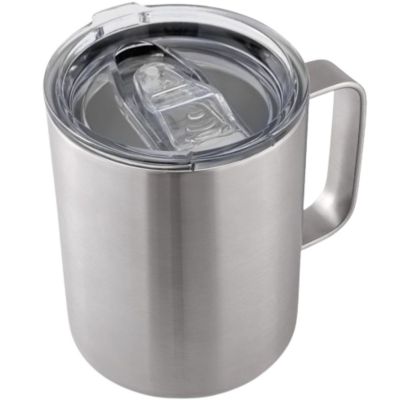12 oz Insulated Coffee Mug with Lid - Stainless Steel Camping Mug Tumbler with Handle