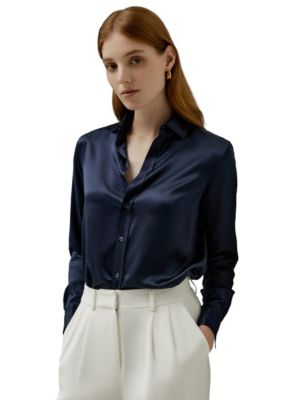 Women's Tailored Button Down Silk Shirt