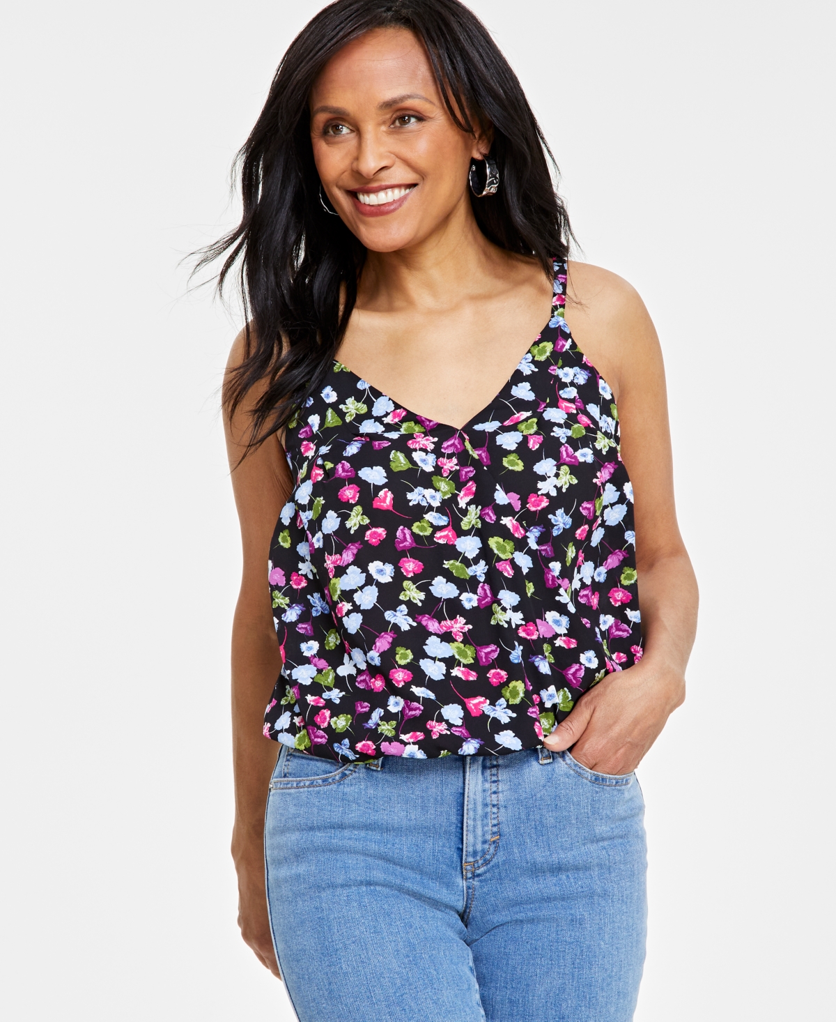 Inc International Concepts Women's Floral-print Camisole Top, Created For Macy's In Maddie Ditsy