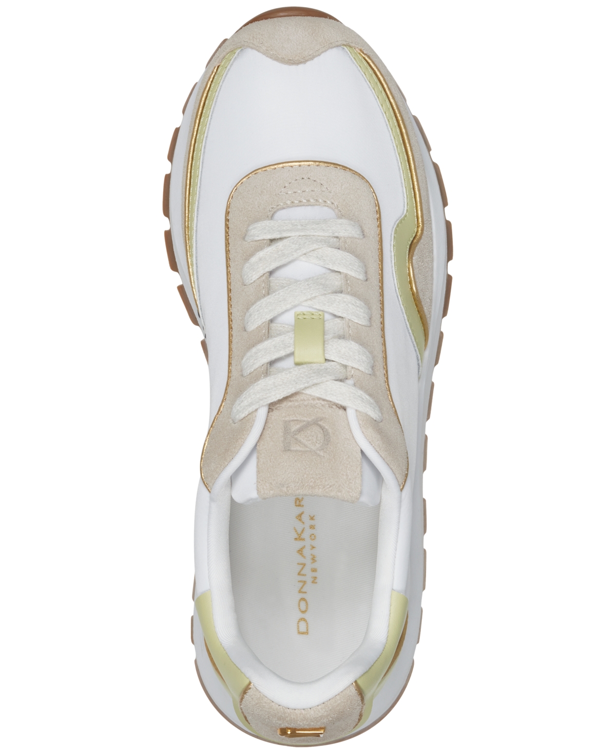 Shop Donna Karan Women's Binx Mixed-media Lace-up Sneakers In Bright White,calcre