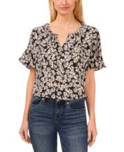 Skksst Womens Short Sleeve Floral Print Pullover Blouse T-shirt